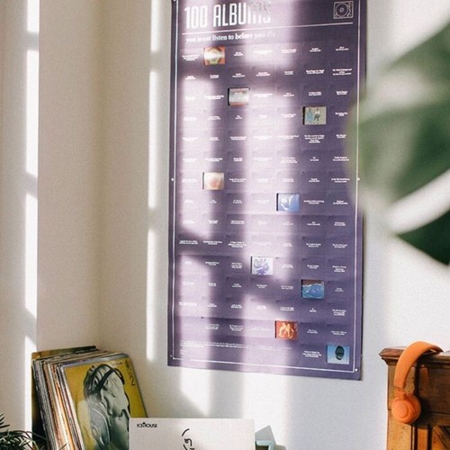 Audiophile Poster 100 Albums You Must Hear Before You Die NEW 22x38 FREE SHIP