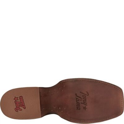 Pre-owned Tony Lama Men's Sa2012 Asher 11" Dark Brown Square Toe Block Heel Western Boots In Dark (brown)