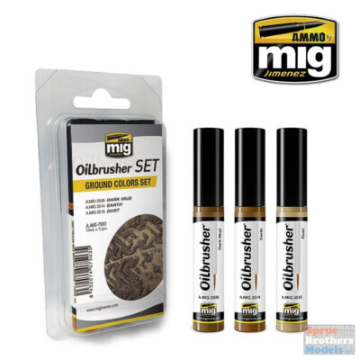 AMM7503 AMMO by Mig Oilbrusher Set - Ground Colors