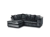 Wayfair black crushed velvet corner sofa