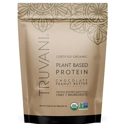 Truvani Organic Plant Based Protein Powder Chocolate Peanut Butter 12.88 Ounce