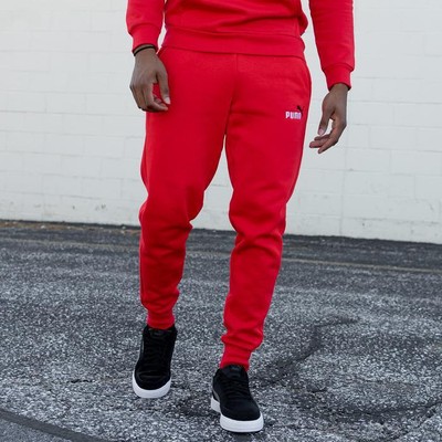

Мужские брюки Puma High Risk Red ESS+ с красным логотипом и вышивкой, High risk red/white/black
