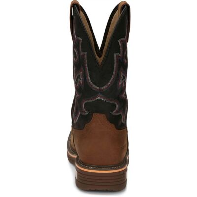 Pre-owned Justin Boots Justin Men's Cr4012 Rustic/brown Electrical Hazard Nano Composite Toe Work Boots