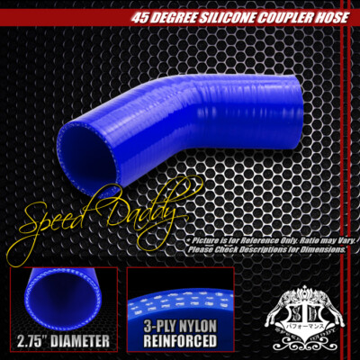 2.75 3-СЛОЙНЫЙ 45-ГРАДУСНЫЙ ОТВОДНОЙ ТУРБО- / ВПУСКНОЙ ТРУБОПРОВОД СИЛИКОНОВОЙ МУФТЫ ШЛАНГ / ТРУБА СИНЕГО ЦВЕТА