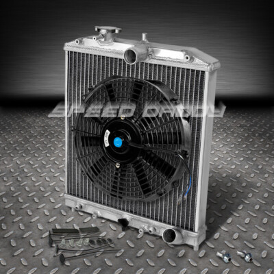 2-РЯДНЫЙ АЛЮМИНИЕВЫЙ ГОНОЧНЫЙ РАДИАТОР + 12 ВЕНТИЛЯТОРОВ ДЛЯ 92-00 CIVIC EG EK/94-01 INTEGRA AT
