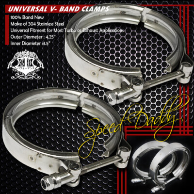 УНИВЕРСАЛЬНЫЕ V-ОБРАЗНЫЕ ЗАЖИМЫ ДЛЯ ВЫХЛОПНЫХ ГАЗОВ ТУРБООХЛАДИТЕЛЯ С ТУРБОНАДДУВОМ ИЗ НЕРЖАВЕЮЩЕЙ СТАЛИ С ЦИНКОВЫМ ПОКРЫТИЕМ 2 X 3,5 мм