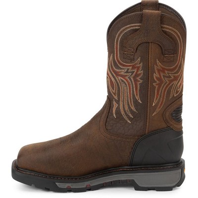 JUSTIN BOOTS JUSTIN MEN'S WK2112 PECAN/BROWN ELECTRICAL HAZARD STEEL TOE WATERPROOF BOOTS
