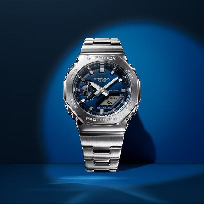 Pre-owned Casio G-shock Gm-2110d-2b Pointer Digital Dual Display【shipping From Taiwan】