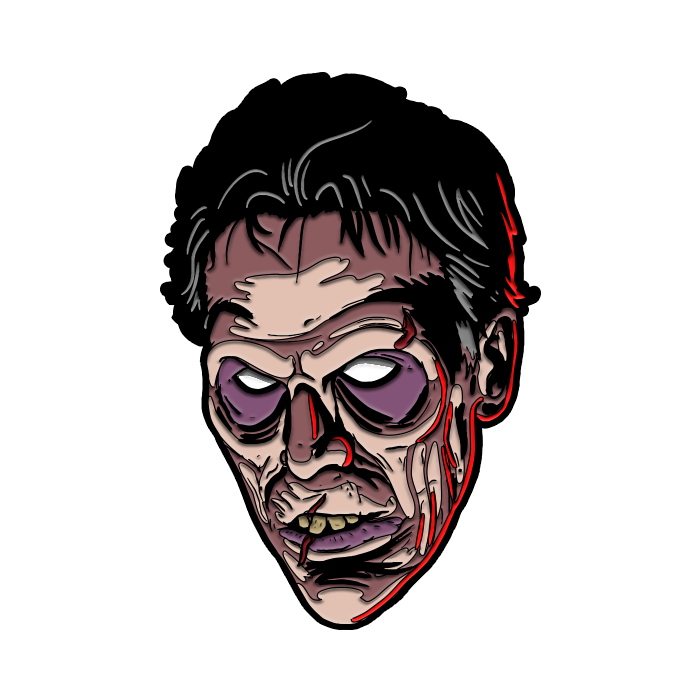 Evil Dead 2 Enamel Pin Ash Williams Bruce Campbell Horror Movie Monster Demon