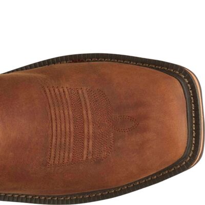 Pre-owned Justin Boots Justin Women's Cr4010 Brown Slip-resistant Block Heel Square Toe Work Boots