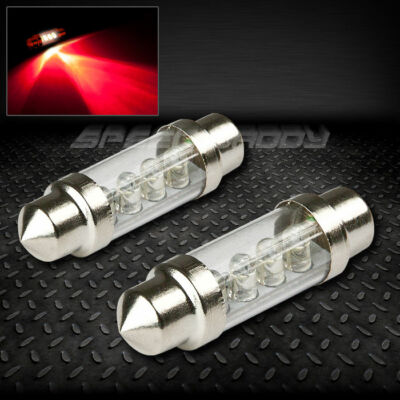 ПАРА 39-МИЛЛИМЕТРОВЫХ КРАСНЫХ ЛАМП НАКАЛИВАНИЯ С ВНУТРЕННИМ КУПОЛОМ ВЫСОКОЙ МОЩНОСТИ 12 В с КРУГЛЫМ СВЕТОДИОДОМ 4X3 ММ