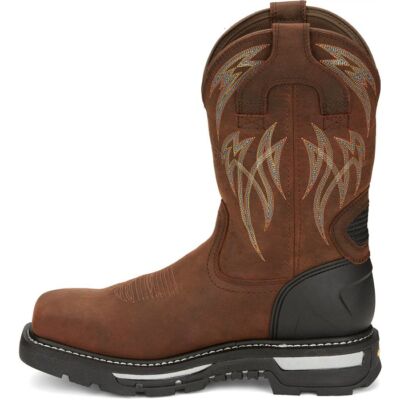 Pre-owned Justin Boots Justin Men's Cr2152 Frontline Hiviz 11" Brown Nano Comp Toe Eh Waterproof Boots In Walnut Brown (brown)