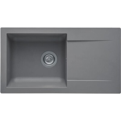 STRADOUR Evier à Encastrer EINNA 78x43,5 cm - 1 Bac, Vidage Manuel GRIS BETON 16