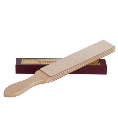 Herold Solingen - Leather Sharpening Razor Strop 2 Sides Skin On Wood - 9195