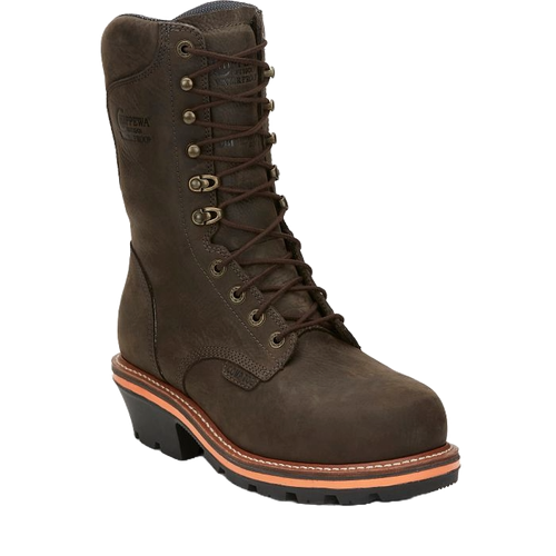 Pre-owned Chippewa Men's Thunderstruck 10" Composite Toe Insulated Logger Boots Th1031 In Brown