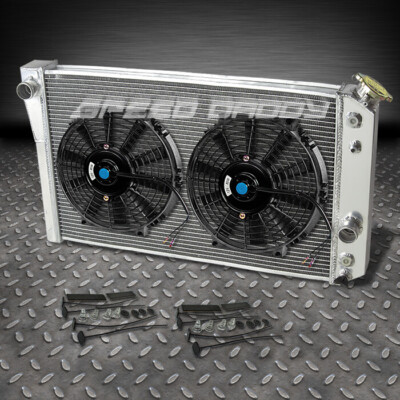 3-РЯДНЫЙ АЛЮМИНИЕВЫЙ ГОНОЧНЫЙ РАДИАТОР + 2 ВЕНТИЛЯТОРА ДЛЯ 84-90 CHEVY CORVETTE 5.7L ZR-1/S10