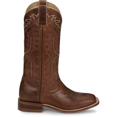 Pre-owned Justin Boots Justin Women's Cj2622 Stella 13" Whiskey Brown Square Toe Western Mid-calf Boots In Whiskey Brown (brown)