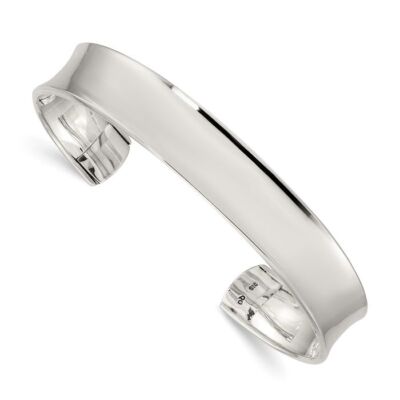 925 Sterling Silver Concave Cuff Bangle Bracelet | eBay