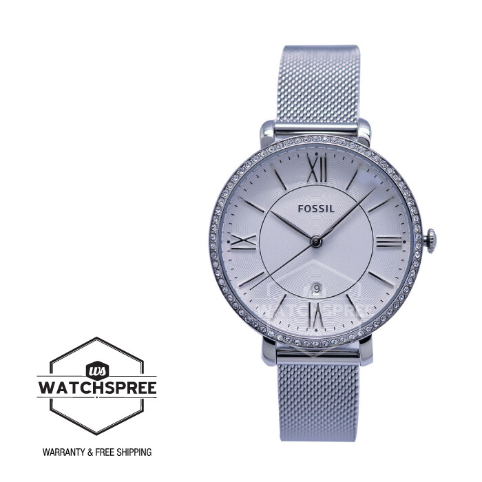 Fossil Ladies Jacqueline Three Hand Date Stainless Steel Watch ES4627
