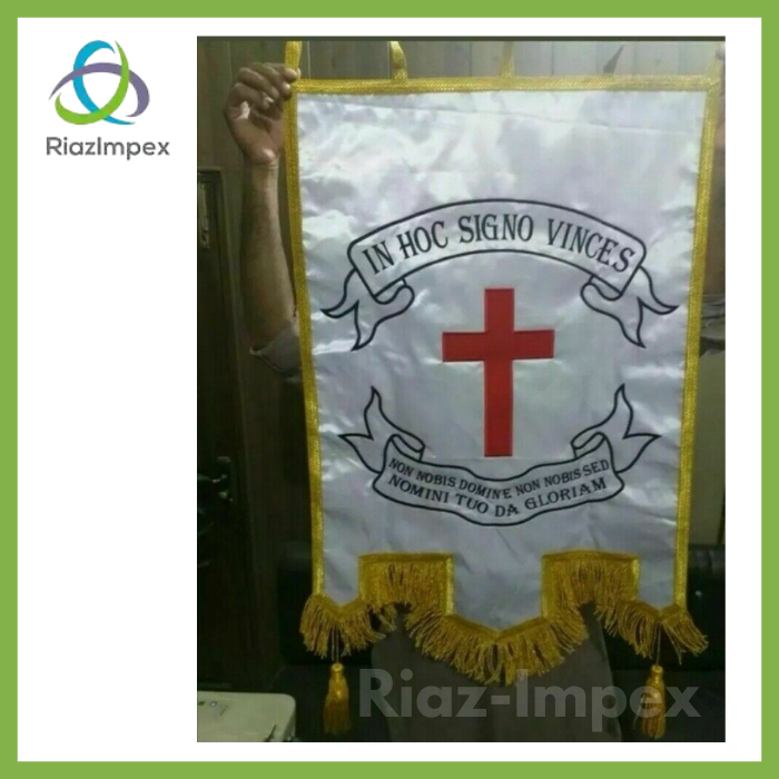 MEDIEVAL CRUSADER KNIGHTS TEMPLAR MASONIC HOLY LAND WAR BATTLE LODGE BANNER FLAG
