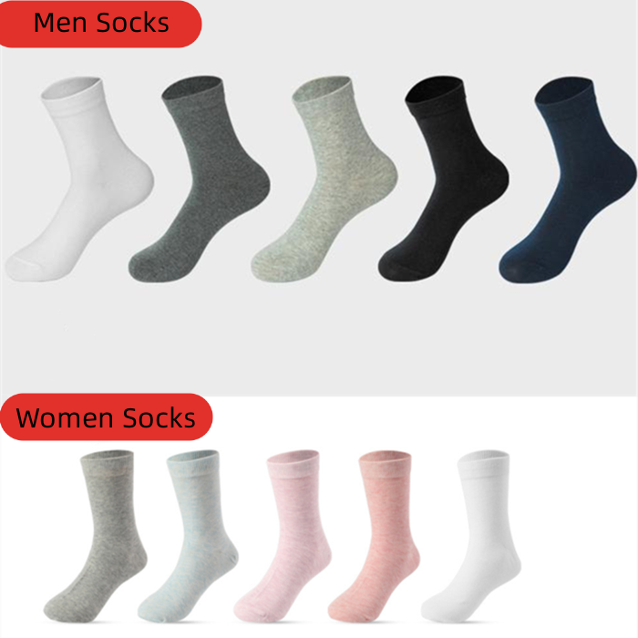 5 Pairs Formal Mid Calf Ankle Sport Casual Classic Men Women Cotton Crew Socks