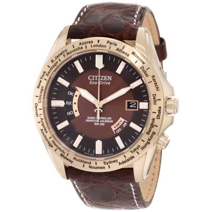 Pre-owned Citizen Men's Cb0003-08x World Perpetual A-t Watch Rose Gold