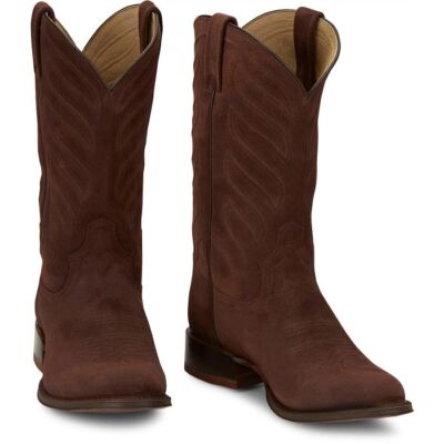 Pre-owned Tony Lama Men's Dr3041 Amado 12" Suede Deep Coffee Round Toe Western Boot In Deep Coffee (brown)