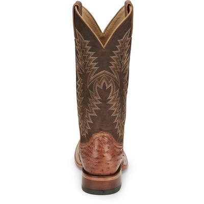 JUSTIN BOOTS JUSTIN MEN'S JE810 BRECK 13" BROWN SMOOTH OSTRICH SQ TOE WESTERN MID-CALF BOOTS