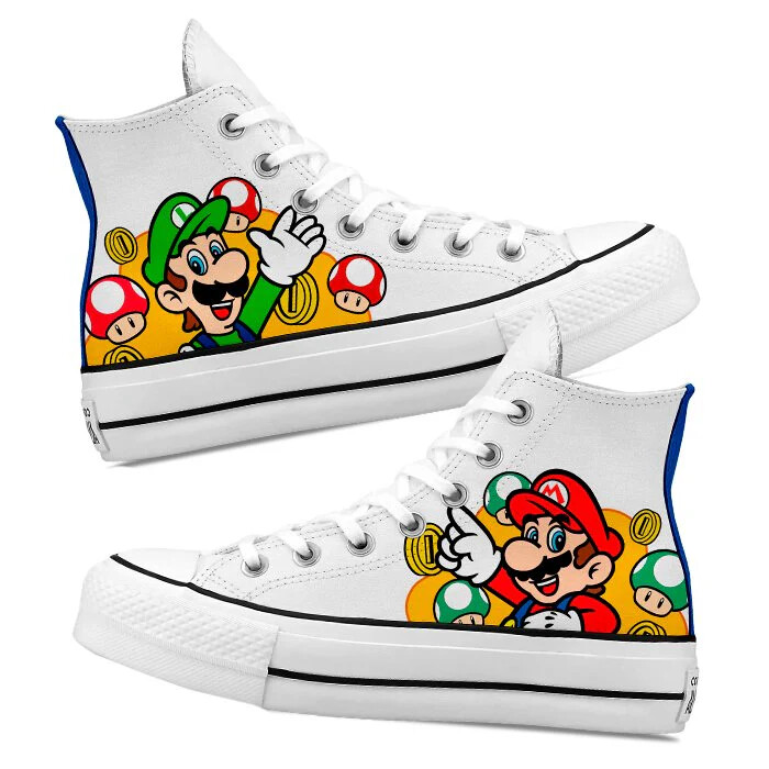 Converse All Star Mario Bros Luigi Super Mario Unisex Custom Shoes