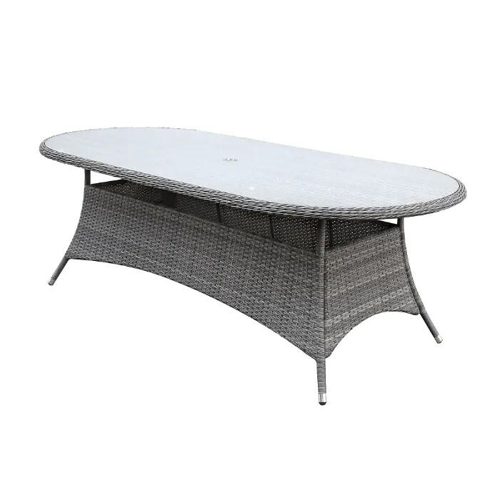 Brand New GoodHome Hamilton Rattan effect 8 seater Fixed Dining table