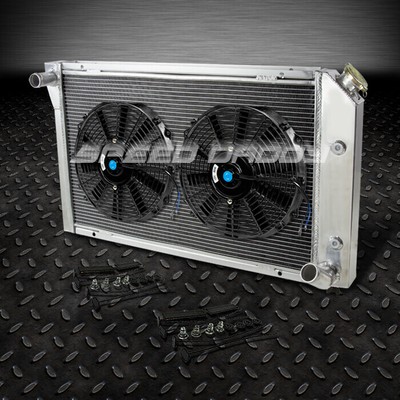 3-РЯДНЫЙ АЛЮМИНИЕВЫЙ ГОНОЧНЫЙ РАДИАТОР + 2X12 ВЕНТИЛЯТОРА ДЛЯ 77-82 CHEVY CORVETTE V8 5.7Л/5.0Л
