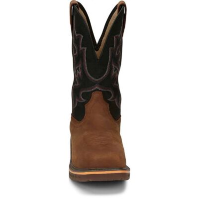 Pre-owned Justin Boots Justin Men's Cr4012 Rustic/brown Electrical Hazard Nano Composite Toe Work Boots