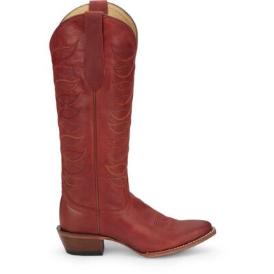 Pre-owned Justin Boots Justin Women's Vn4459 Whitley 15" Justin Red Round Toe Western Mid-calf Boots In Justin Red (red)