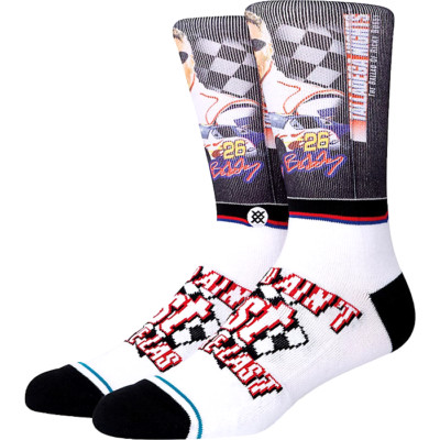 Stance Adult White Crew Cotton Talladega Nights First You're Last Socks S 3-5.5