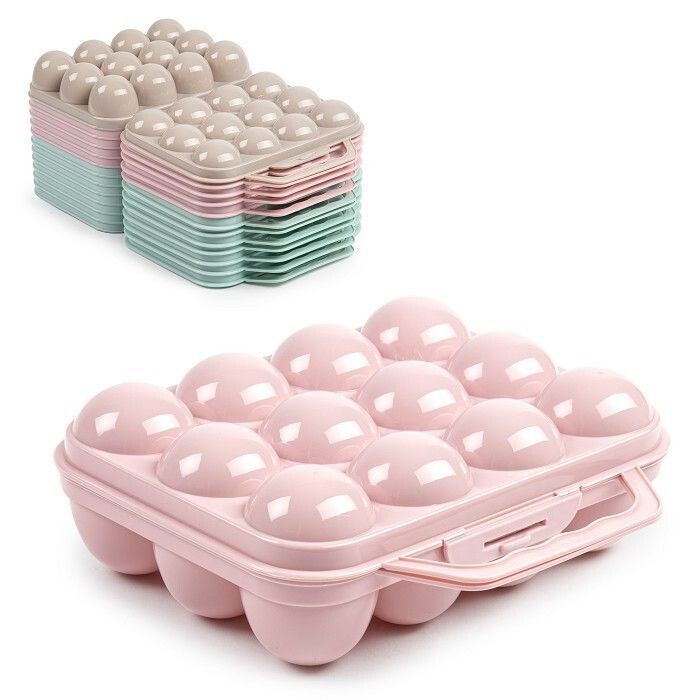 Set 12 Pezzi Portauova Porta Uova Con Manico In Plastica Colorata hmj