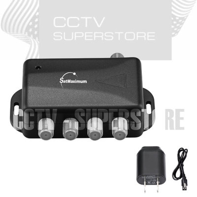 TV ANTENNA Signal Booster Amplifier Splitter HDTV CABLE 4 PORT Audio Video