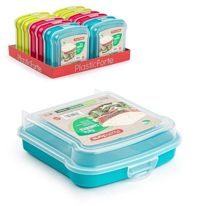 Set 12 Pezzi Contenitore Porta Sandwich In Plastica Colorata hmj