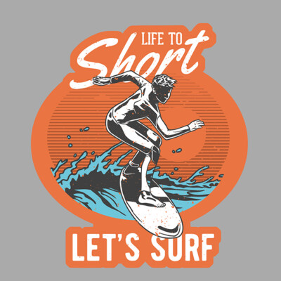 SURF SURFER HAWAI MALIBU USA PLAGE MER SOLEIL VW DUB AUTOCOLLANT STICKER SD107