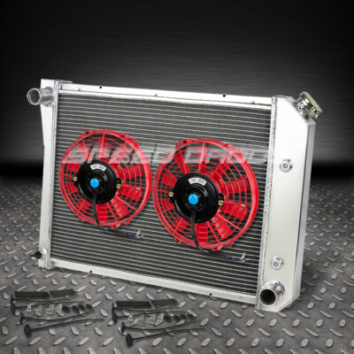 3-РЯДНЫЙ АЛЮМИНИЕВЫЙ ГОНОЧНЫЙ РАДИАТОР + ВЕНТИЛЯТОР 9RED ДЛЯ 71-87 CHEVY/BUICK SMALL BLOCK SBC