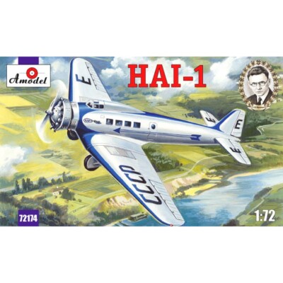Amodel 72174 Scale model airplane kit 1:72 HAI-1 Soviet passenger aircraft