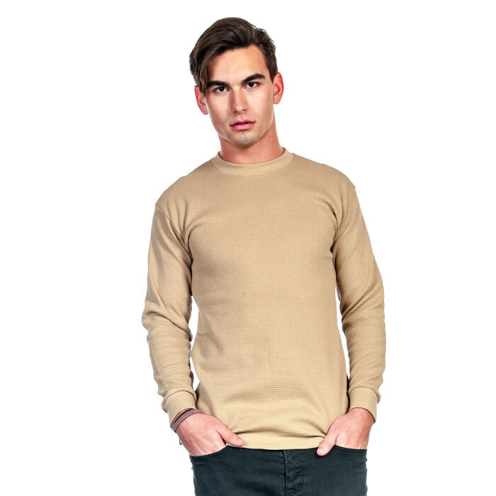 Shaka Wear Heavy Weight Thermal Long Sleeve Plain basic Crew Neck T-shirt