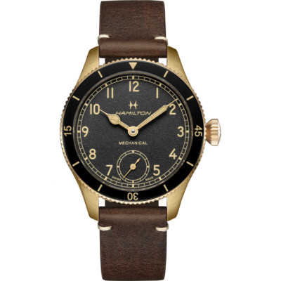 New Hamilton Khaki Aviation Pilot Pioneer Bronze Black Dial Men Watch H76709530