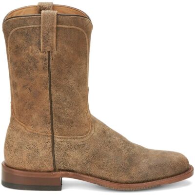 Pre-owned Tony Lama Men's Ep3550 Monterey 10" Tan Round Toe Stockman Heel Wellington Boots In Desert Tan (tan)