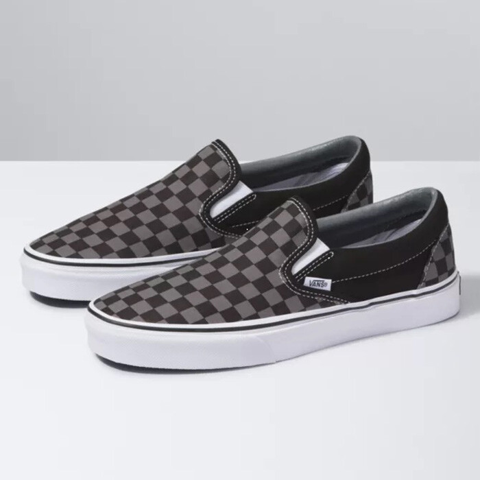 Vans Classic Slip-On Black Pewter Checkerboard Sneakers Обувь New