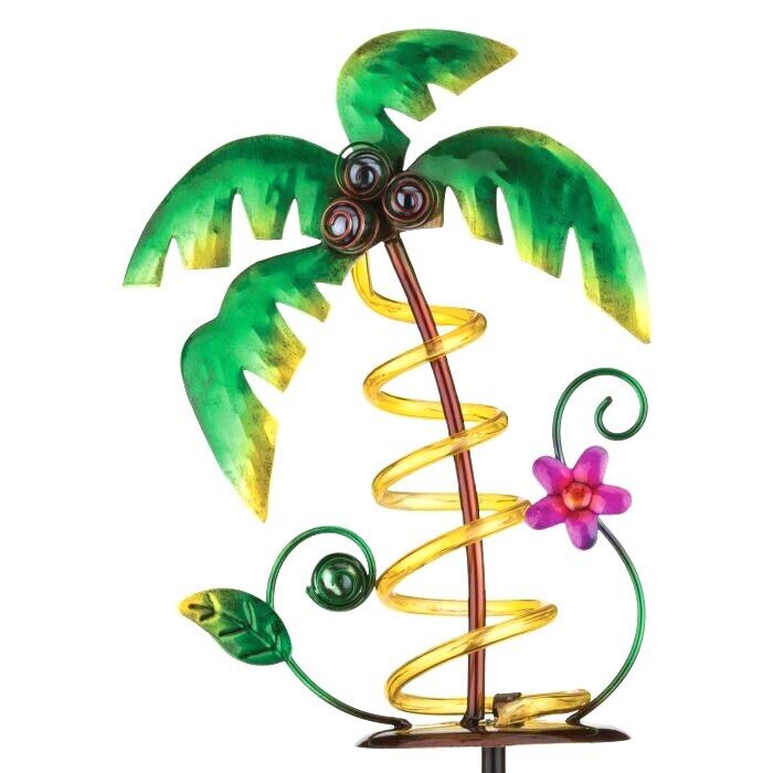 Palm Tree Solar Yard Stake metal/acrylic yard or garden decor