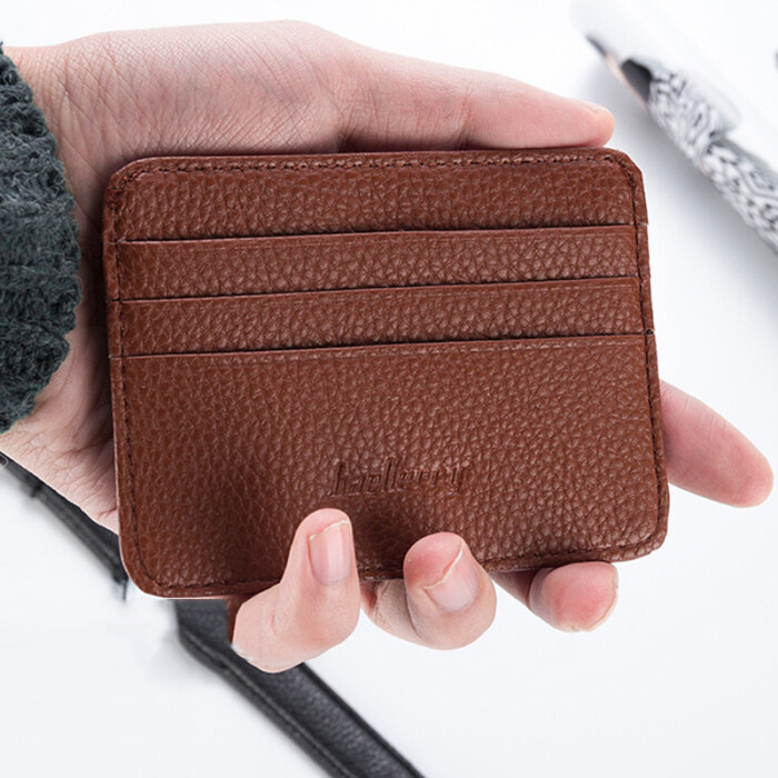 Unisex Slim Leather Front Pocket Wallet ID Credit Card Holders Small Coin Purse