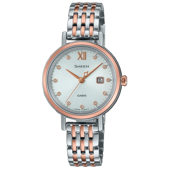 Pre-owned Casio Sheen Shs-d300spg-7aprs Solar Watch Ladies Watch【shipping From China