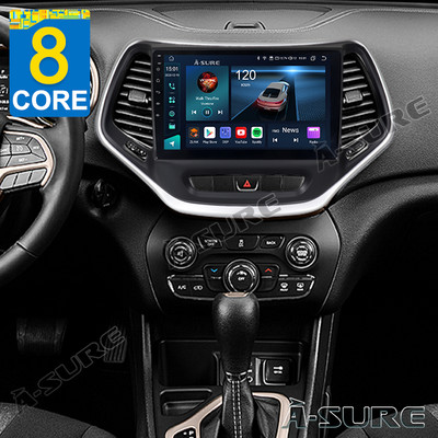 8 Core 4+64GB Stereo Radio for Jeep Cherokee 2014-2018 Carplay Android 13 4G LTE
