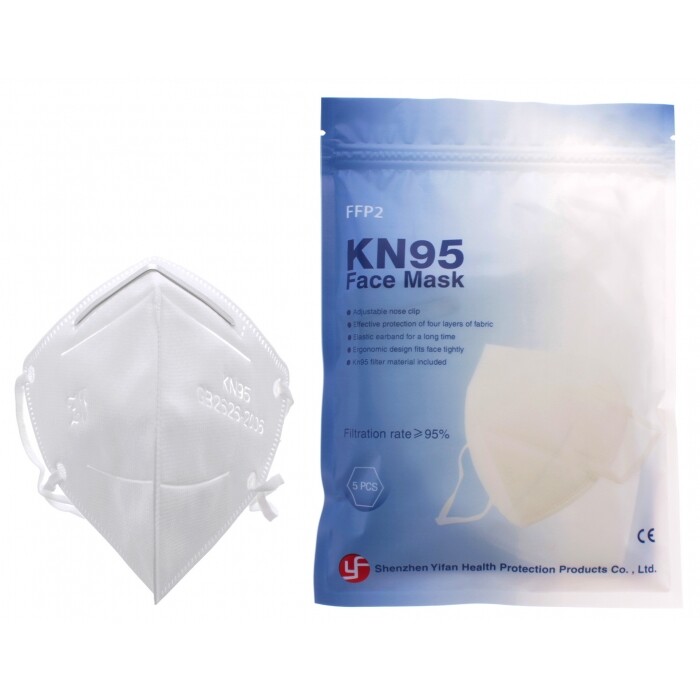 ASATECHMED KN95 Protective Face Mask CE/ECM Certified | GB2626 Standard | 5-Pack