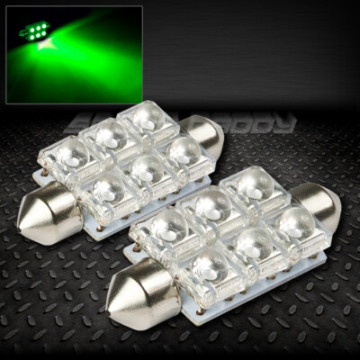 ПАРА 41-МИЛЛИМЕТРОВЫХ ЗЕЛЕНЫХ ЛАМП НАКАЛИВАНИЯ С ВНУТРЕННИМ КУПОЛОМ 12 В, ЛАМПА НАКАЛИВАНИЯ с 6 X 5-МИЛЛИМЕТРОВЫМ СВЕТОДИОДОМ SUPER FLUX LED